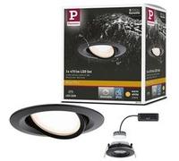 Paulmann 92459 Spot encastré LED Nova Plus IP65 luminaire individuel orientable rond 6W 470lm gradable 93mm Noir mat Alu zinc 2700K Coin