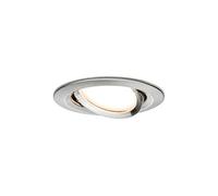 Spot encastré LED Nova Plus Coin Luminaire individuel orientable rond 84mm 50° Coin 6W 470lm 230V gradable 2700K Acier brossé