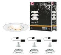 Spot encastré LED Nova Plus Kit de 3 orientable IP65 rond 93mm 30° GU10 3x7W 3x460lm 230V gradable 2700K Blanc dépoli Blanc G