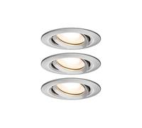 Paulmann Nova Plus Plafonnier encastré, fer brossé - sot de 3