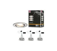 Spot encastré LED Nova Plus Kit de 3 orientable IP65 rond 93mm 30° GU10 3x7W 3x460lm 230V gradable 2700K Acier brossé
