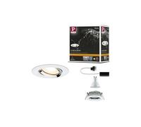 Spot encastré LED Nova Plus Luminaire individuel orientable IP65 rond 93mm 30° GU10 7W 460lm 230V gradable 2700K Blanc dépoli#Chrome