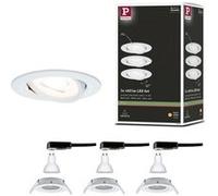 Spot encastré LED Nova schwenkbar Kit de base orientable rond 84mm 50° GU10 3x6,5W 3x460lm 230V 2700K Blanc dépoli Blanc dépoli G