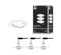 Spot encastré LED Paulmann Base 3 x 5 W GU10 3 000 K blanc/métal | KIT COMPLET - Le kit se compose de trois luminaires