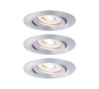 Spot encastré LED Paulmann Nova mini, kit de 3 pièces, orientable, 2700K, alu tourné