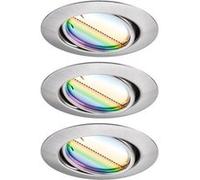 Spot encastré LED Smart Home Zigbee 3.0 Base Coin Kit de base orientable rond 90mm 20° Coin 3x4,9W 3x420lm 230V gradable RGBW+ Acier brossé Acier brossé