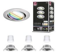 Paulmann Luminaire encastrable LED 92467 jeu de 3 14,7 W fer brossé