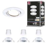 Spot encastré LED Smart Home Zigbee 3.0 Base Coin Kit de base orientable rond 90mm 20° Coin 3x4,9W 3x430lm 230V gradable 3000K Blanc Blanc G