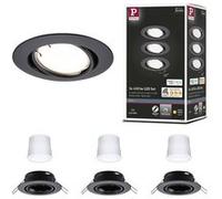 Spot encastré LED Smart Home Zigbee 3.0 Base Coin Kit de base orientable rond 90mm 20° Coin 3x4,9W 3x430lm 230V gradable 3000K Noir mat