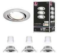 Paulmann 92464 Spot encastré LED Base Smart Home Zigbee kit de base orientable rond 230V 3x4,9W 3x430lm gradable 90 mm Acier brossé Métal 3000K