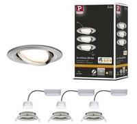 Spot encastré LED Smart Home Zigbee 3.0 Nova Plus Coin Kit de base orientable rond 84mm 50° Coin 3x6W 3x470lm 230V gradable 2700K Acier brossé Acier brossé G