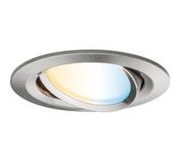Paulmann 92961 Spot encastré LED Nova Plus Smart Home ZigBee rond orientable 6W Tunable White gradable Acier brossé spot Alu zinc 2700K