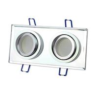 Spot encastré LED transparent - réfléchi 2 - pli 1,2 watts blanc neutre 230V - lampe encastrée verre plat carré - encastré - spots encastrés dans le plafond spot encastré dans le