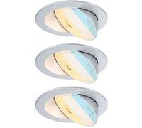 Spot encastré LED White Select Aumus Kit de 3 rond 105mm 90° 3x5W 3x700lm 230V gradable 2700 - 6500K Chrome mat Chrome mat G