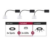 Spot encastré modulaire LED Choose Coin Kit de 3 rond 50mm Coin 3x6W 3x470lm 230V 2700K Satiné