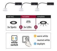 Spot encastré modulaire LED Choose Coin Kit de 3 White Switch rond 51mm Coin 3x6,5W 3x580lm 230V White Switch Satiné G