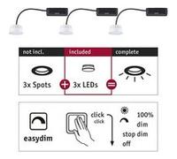 Spot encastré modulaire LED Easy Dim Choose Coin Kit de 3 rond 51mm Coin 3x6,5W 3x630lm 230V gradable 2700K Satiné G