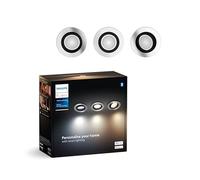 Philips Hue Spot encastré Milliskin White Ambiance, aluminium (400 lm/70 mm), lot de 3, lumière blanche chaude à froide, contrôlable via application, compatible avec Amazon Alexa, nouvelle génération