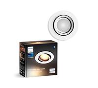 Spot encastré Philips Hue Milliskin White Ambiance, blanc (400 lm / 70 mm), lot de 1, lumière blanche chaude à froide, contrôlable via application, compatible avec Amazon Alexa (Echo, Echo Dot)