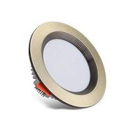 Spot Encastré Rond En Bronze Brossé, Diamètre de Perçage 75 Mm, Sans Scintillement, À Économie D'Énergie, Led Blanc Chaud 3000K, Idéal Pour L'Affichage de Photos Et L'Éclairage Mural./Lumière Blanche
