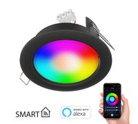 Spot encastré Zobe II plat anthracite mat + ampoule RGB blanc chaud
