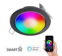 Spot encastré Zobe plat anthracite mat + ampoule RGB blanc chaud - [EEK: F]