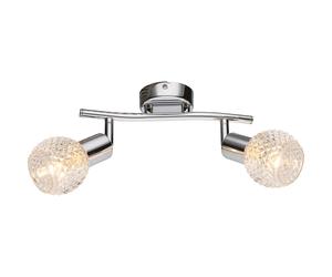 Spot grandiose à 2 lampes pour sous-sol verre chromé blanc cuisine Globo KEITH 541006-2