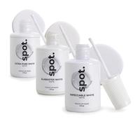 spot. Kit de retouche de peinture blanc Finition mate, auto-apprêtante, séchage rapide avec applicateur au pinceau pour armoires, murs, portes et meubles - Pack de 3 couleurs
