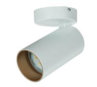 Spot Lampe Plafonnier Blanc Or GU10 Métal Réglable H: 13 Cm Ø 7 Cm
