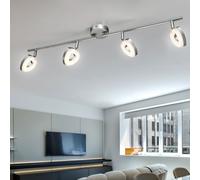 Spot bar 4 spots plafonnier orientable Plafonnier salon, métal, 4x 4,5W 350Lm blanc chaud, LxP 78x18 cm