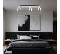 Plafonnier LED orientable à bande spot chromé plafonnier moderne 3 ampoules, 3x LED 5W 350Lm blanc chaud, L 60 cm