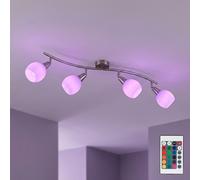 Spot Lampe Plafonnier Télécommande 4 Flammes Dimmable Verre RGB LED