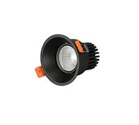 Spot LED 10 W, plafonnier, Panneau Rond, Noir et Blanc, résistant au feu, Lampe Murale d'appoint étanche pour Salle de Bain, Cuisine, Lampe Murale de Luxe (Noir A)