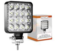 Spot LED 12/24 V aluminium ABS 48 W 16 LED 6500 K 10,5 cm phares longue portée pour tracteurs