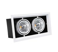 Spot LED Audacieux à Double tête COB, Grille intégrée à 2 têtes, plafonnier carré, réglable à 360°, Anti-éblouissement, luminaire d'intérieur Domestique, 12 W