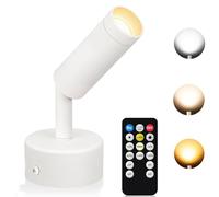 Spot LED avec minuterie et télécommande, luminosité et température de couleur réglables pour plantes d'intérieur et œuvres d'art