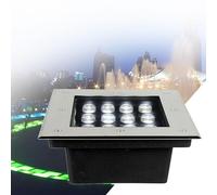 Spot LED Carré Encastrable Exterieur Eclairage Enterre IP67 Étanche DC12V Basse Tension Spot LED Pour Terrasse Pour Jardins, Terrasses, Allées de Piscines, Éclairage Architectural(Blue,16W(12v))