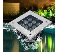 Spot LED Carré Encastrable Exterieur Eclairage Enterre IP67 Étanche DC12V Basse Tension Spot LED Pour Terrasse Pour Jardins, Terrasses, Allées de Piscines, Éclairage Architectural(Blue,6W(12v))