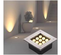 Spot LED Carré Encastrable Exterieur Eclairage Enterre IP67 Étanche DC12V Basse Tension Spot LED Pour Terrasse Pour Jardins, Terrasses, Allées de Piscines, Éclairage Architectural(Green,18W(12v))