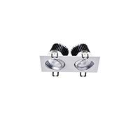 Spot LED COB Rotatif à 2 Ampoules de 16 W, Grille Transparente intégrée, éclairage d'intérieur, Panneau de Plafond rectangulaire Lumineux, éclairage Blanc Chaud, luminaires carrés