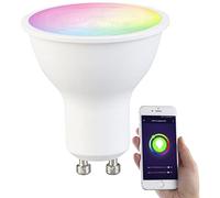 Spot LED connecté GU10 RVB/CCT compatible commandes vocales LAV-215.RVBw - 4,5W [Luminea Home Control]