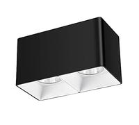 Spot LED de Plafond, éclairage d'intérieur en saillie, boîtier carré en Aluminium, Blanc Froid 6 000 K, 2 Directions, pour Hall d'entrée, Salon, Chambre à Coucher, Noir et Blanc