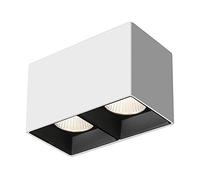 Spot LED de Plafond, éclairage d'intérieur en saillie, boîtier carré en Aluminium, Blanc Froid 6 000 K, 2 Directions, pour Hall d'entrée, Salon, Chambre à Coucher, Noir et Blanc