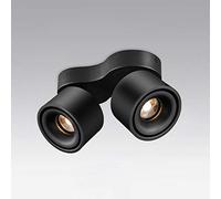 Spot LED de Plafond, éclairage directionnel à 2 lumières, Spots de Plafond en Aluminium moulé, Lampes d'appoint pour Cuisine, Salle à Manger, Bureau, Placard, Noir 4 000 K