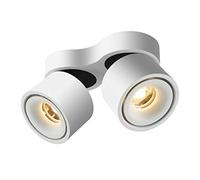 Spot LED de Plafond, éclairage directionnel à 2 lumières, Spots de Plafond en Aluminium moulé, Lampes d'appoint pour Cuisine, Salle à Manger, Bureau, Placard, Noir 4 000 K