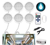 JUTTAUTO Spot LED intérieur 12 V 3 W encastrable pour camping-car, camion, caravane, bateau, bus (6 lumières)