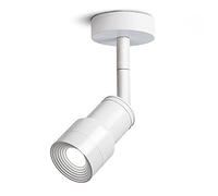 Spot Led D'Intérieur/Extérieur, Applique Murale Rotative À 360° En Aluminium, 7 W, Plafonnier Moderne Avec Angle de Diffusion Réglable de 10 À 70°, Pour Chambre Et Salon, Noir 4000K./Blanc 5000K