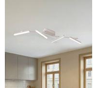 Spot LED Eldrin de Lindby, blanc, à 4 lampes, réglette lumineuse dimmable, blanc, Salon / Salle à manger, Métal, Moderne, Plafonnier