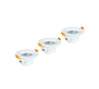 Spot LED encast., lot de 3, 5W, 350lm, coul.: blc chd, douille : blanche