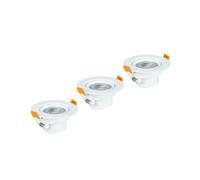 Spot LED encast., lot de 3, 5W, 350lm, coul.: blc chd, douille : blanche
